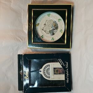 Belleek Blessing And Door Of Dublin Ornaments